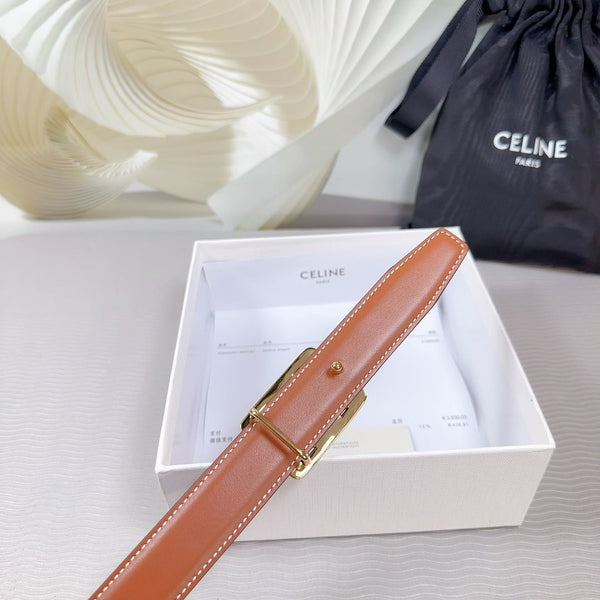 CEL Gold Buckle Belt 25mm Black Calfskin 178253