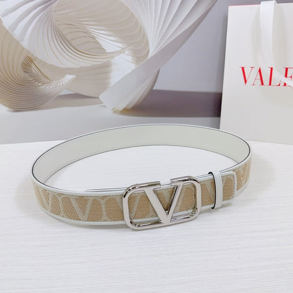Ceinture Valenti Toilde Iconographe 40mm Veau Blanc Beige Boucle Argentée