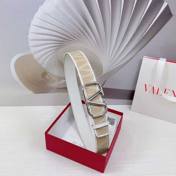 Ceinture Valenti Toilde Iconographe 40mm Veau Blanc Beige Boucle Argentée