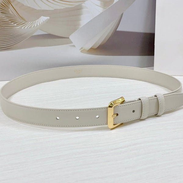 CEL Gold Western 25mm Belt White Cowhide 181047