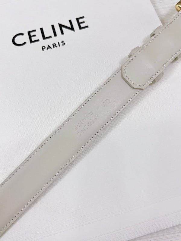 CEL Gold Western 25mm Belt White Cowhide 181047