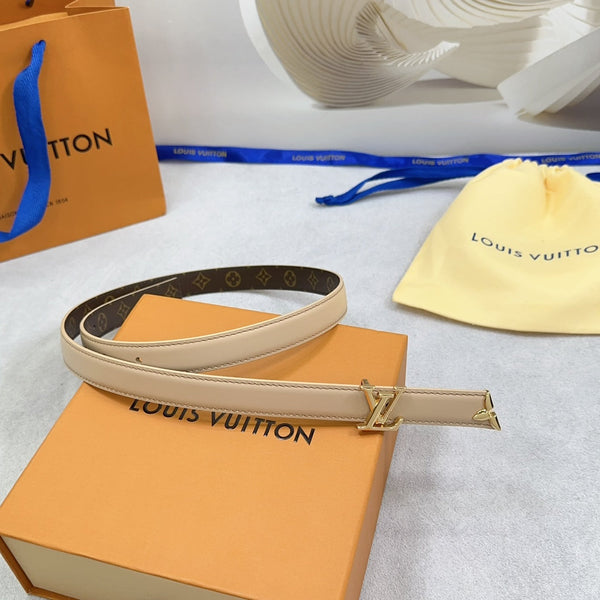 Pretty LV 20mm Reversible Belt Beige Calfskin
