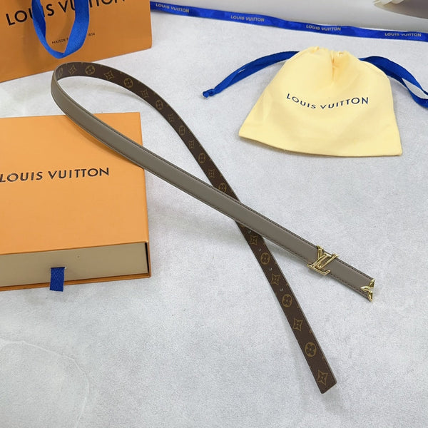 Pretty LV 20mm Reversible Belt Grey Calfskin