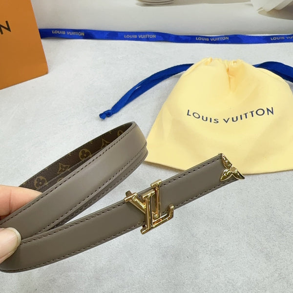 Pretty LV 20mm Reversible Belt Grey Calfskin