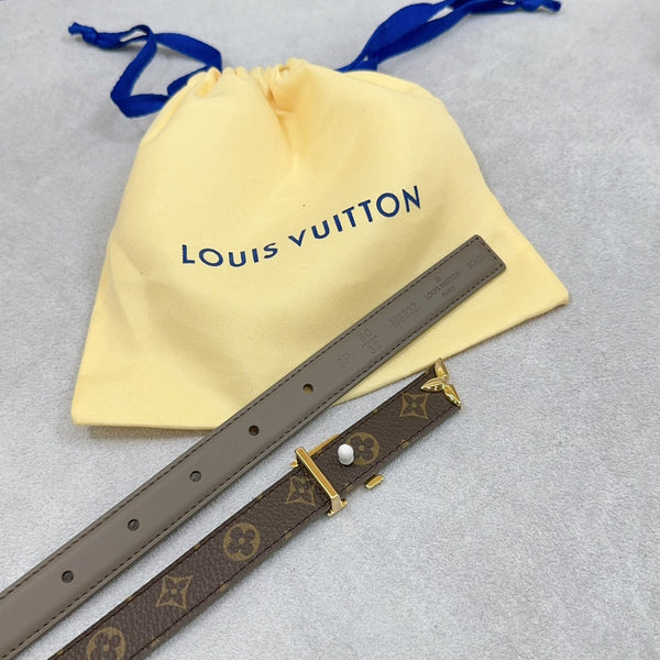 Pretty LV 20mm Reversible Belt Grey Calfskin