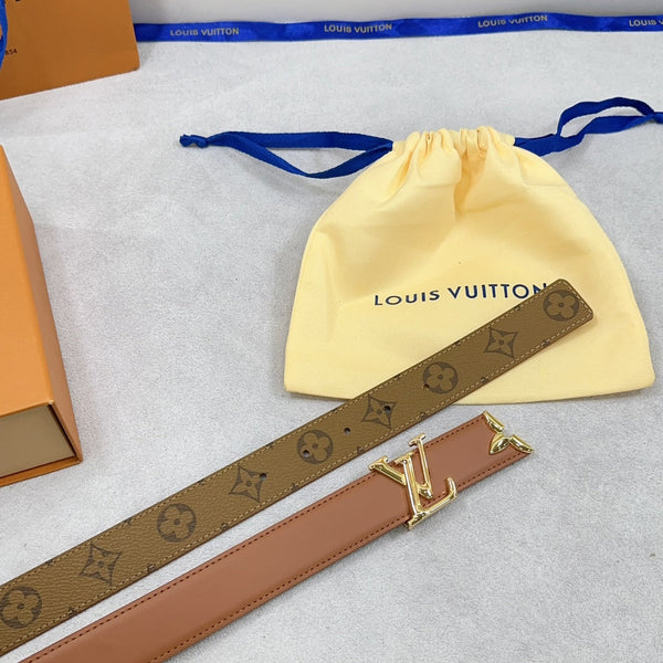 Pretty LV 30mm Reversible Belt Brown Calfskin