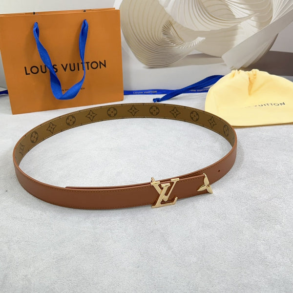 Pretty LV 30mm Reversible Belt Brown Calfskin