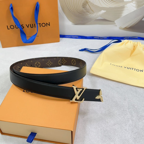Pretty LV 30mm Reversible Belt Black Calfskin