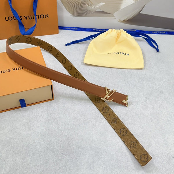 Pretty LV 30mm Reversible Belt Brown Calfskin
