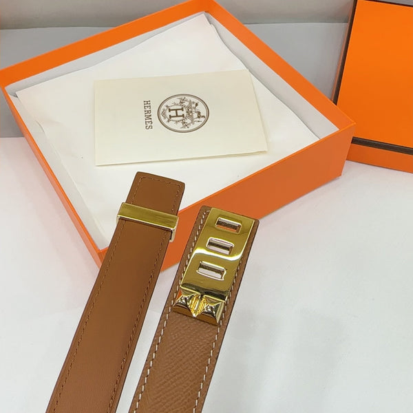 Collier De Chien Belt 30mm Gold Epsom Silver Buckle