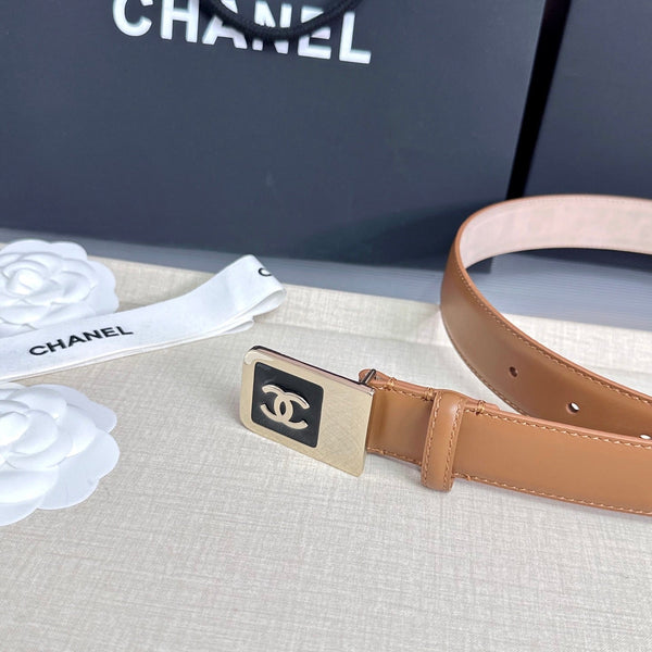 CC 3.0cm Belt Tan Lambskin 209358