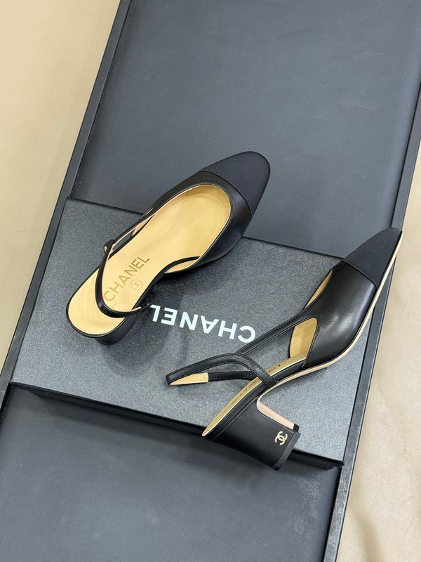 CC Classic Slingback Nero Beige Pelle di capra Grosgrain nero 282286