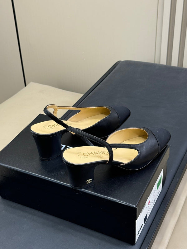 CC Classic Slingback Nero Beige Pelle di capra Grosgrain nero 282286