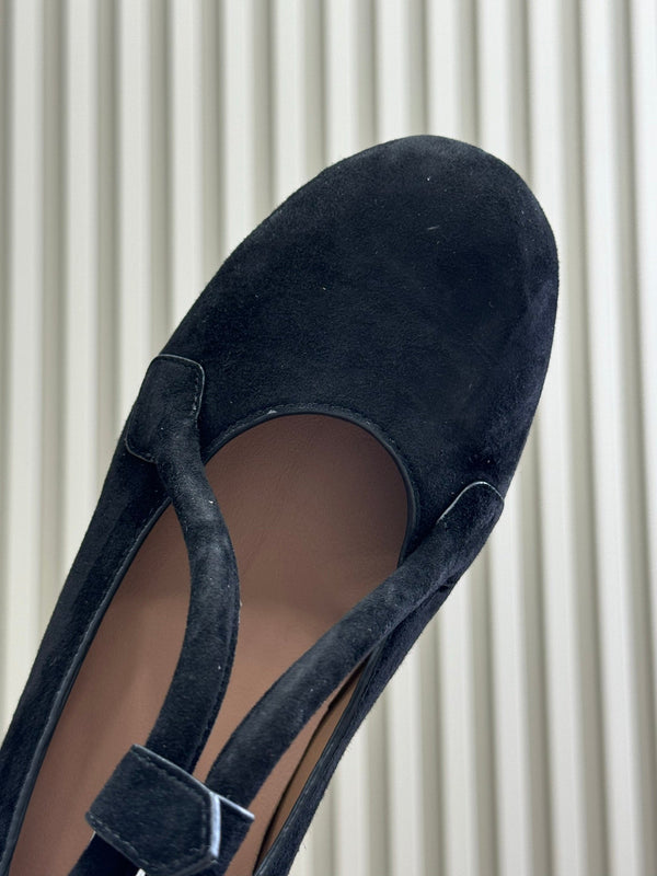 ALAIA Le Teckel Ballet Flats Black Suede 468729
