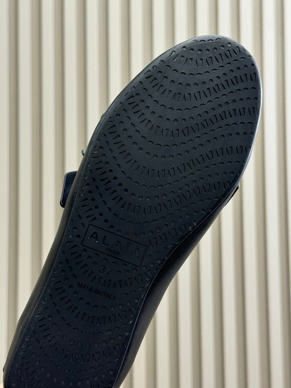 ALAIA Le Teckel Ballet Flats Black Sheepskin 468731
