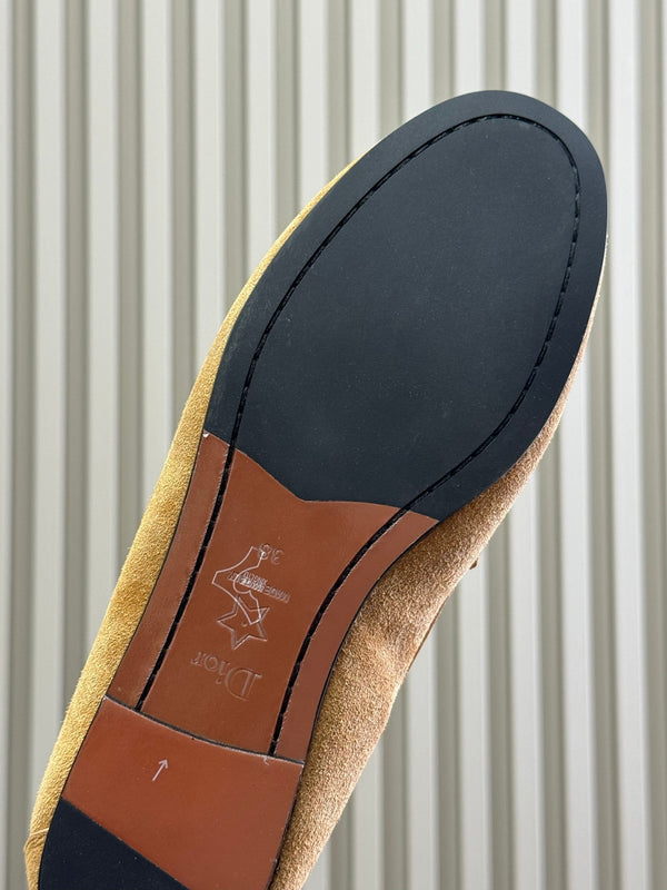 CD Alps Dior Boy Loafer Amber Gold Suede Wool 561811