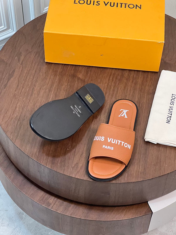 LV MULE IN CARROT ORANGE CALFSKIN