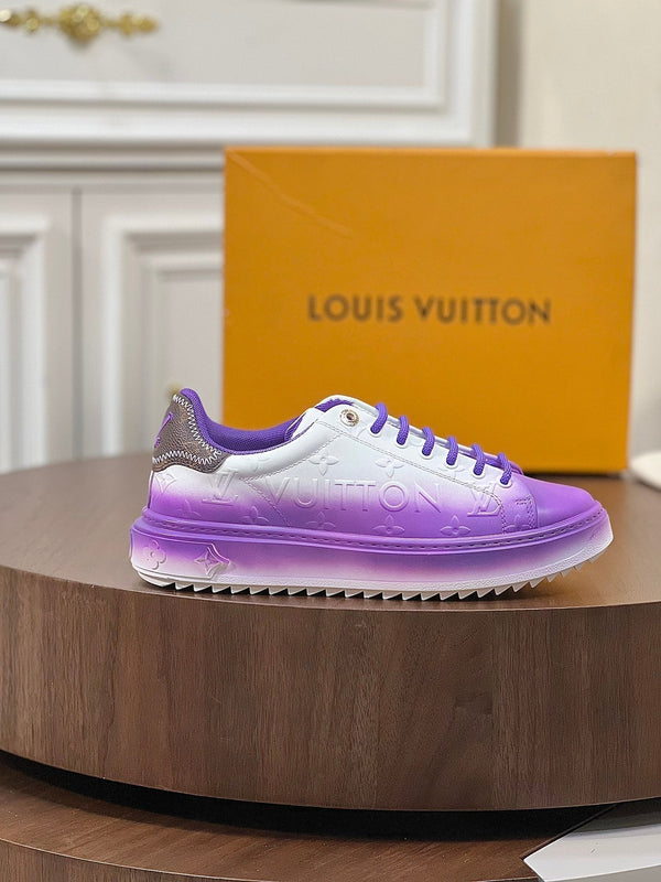LV TIME OUT SNEAKER VIOLA MIX PELLE DI VITELLO BIANCA