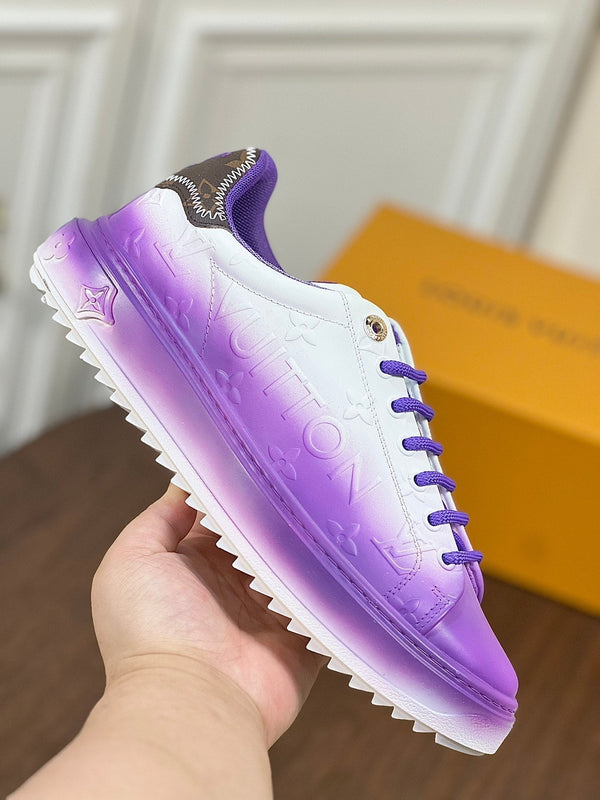 LV TIME OUT SNEAKER VIOLA MIX PELLE DI VITELLO BIANCA
