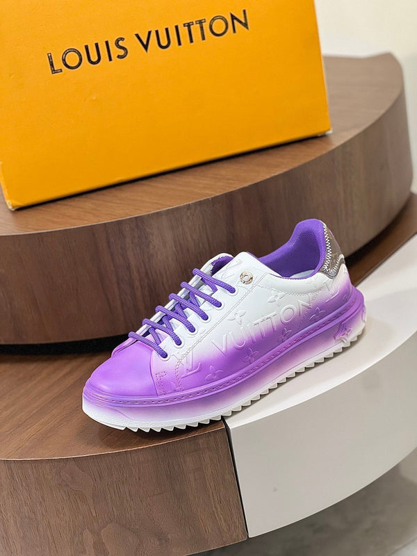 LV TIME OUT SNEAKER VIOLA MIX PELLE DI VITELLO BIANCA