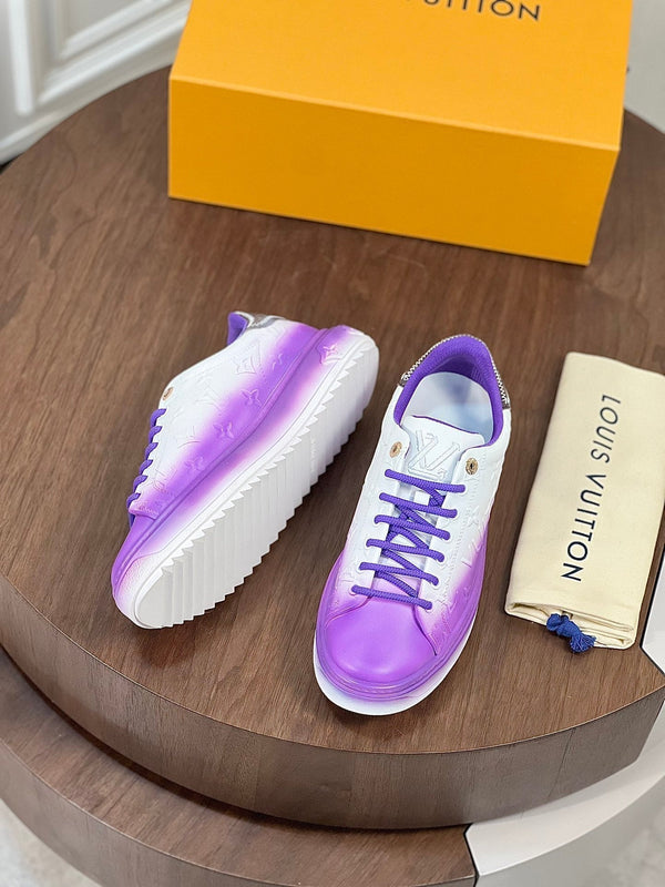 LV TIME OUT SNEAKER VIOLA MIX PELLE DI VITELLO BIANCA