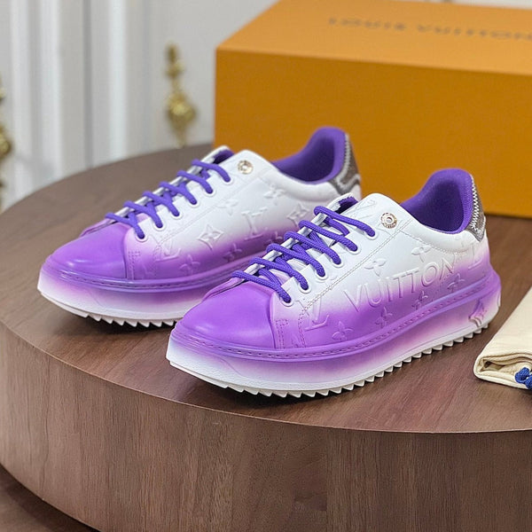 LV TIME OUT SNEAKER VIOLA MIX PELLE DI VITELLO BIANCA
