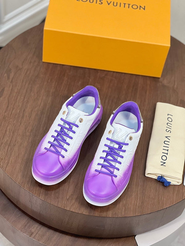 LV TIME OUT SNEAKER VIOLA MIX PELLE DI VITELLO BIANCA