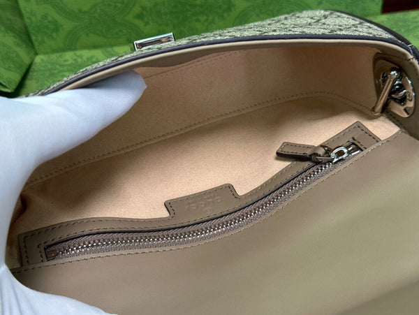BORSA A SPALLA CLASSICA GG MINI 21 IN TELA BEIGE