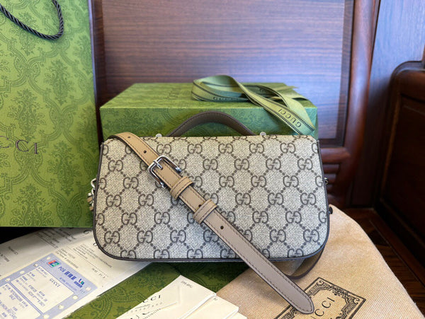 BORSA A SPALLA CLASSICA GG MINI 21 IN TELA BEIGE