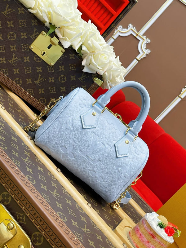 LV Speedy Bandoulière 20 Pelle monogramma blu Empreinte