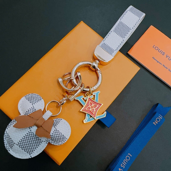LV White Gray Mickey Mouse Charm