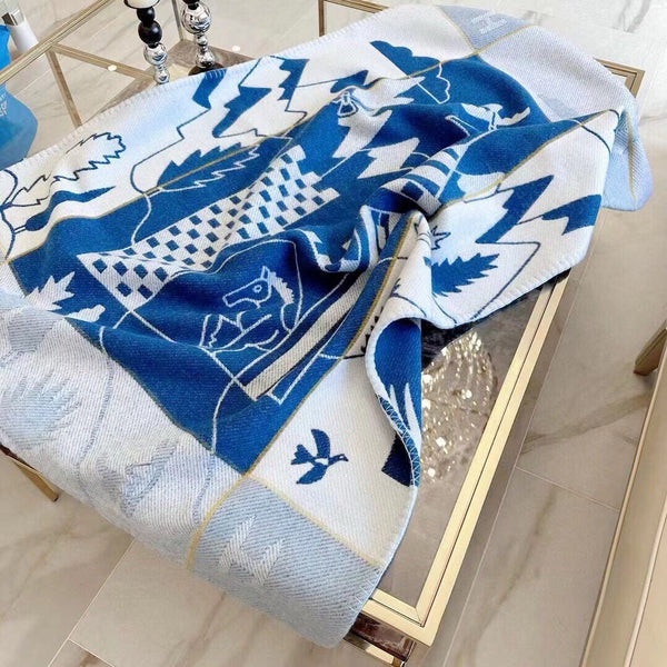 HM Avalon Epopee Blanket Marine Wool Cashmere