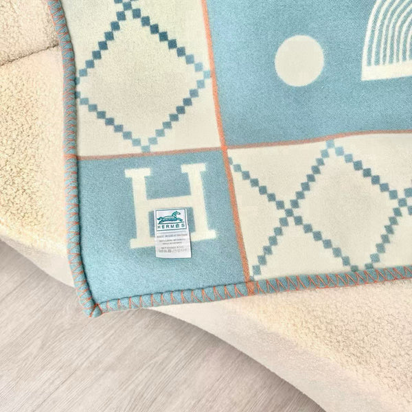 HM Couverture Avalon Bleu Nuage Mélange Crème Cachemire Laine 875780