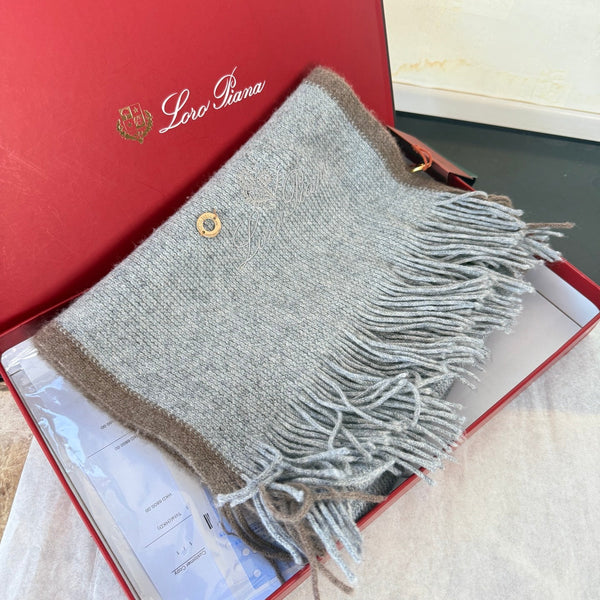 Loro Piana Long Scarf Grey Cashmere 150407