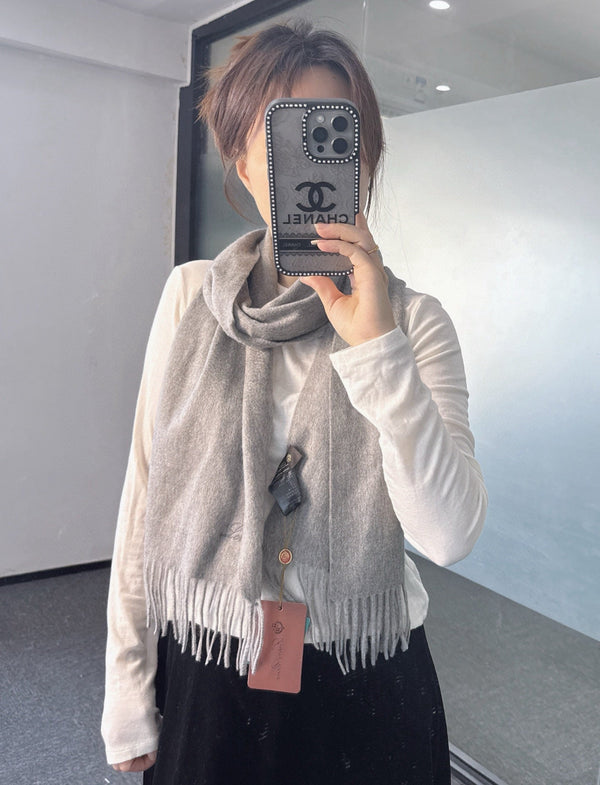 Loro Piana Long Scarf Grey Cashmere 150417
