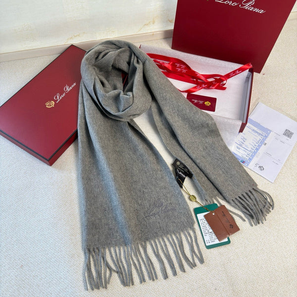 Loro Piana Long Scarf Grey Cashmere 150417