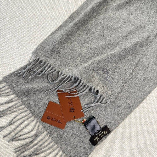 Loro Piana Long Scarf Grey Cashmere 150417