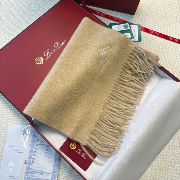 Loro Piana Long Scarf Beige Cashmere 150418