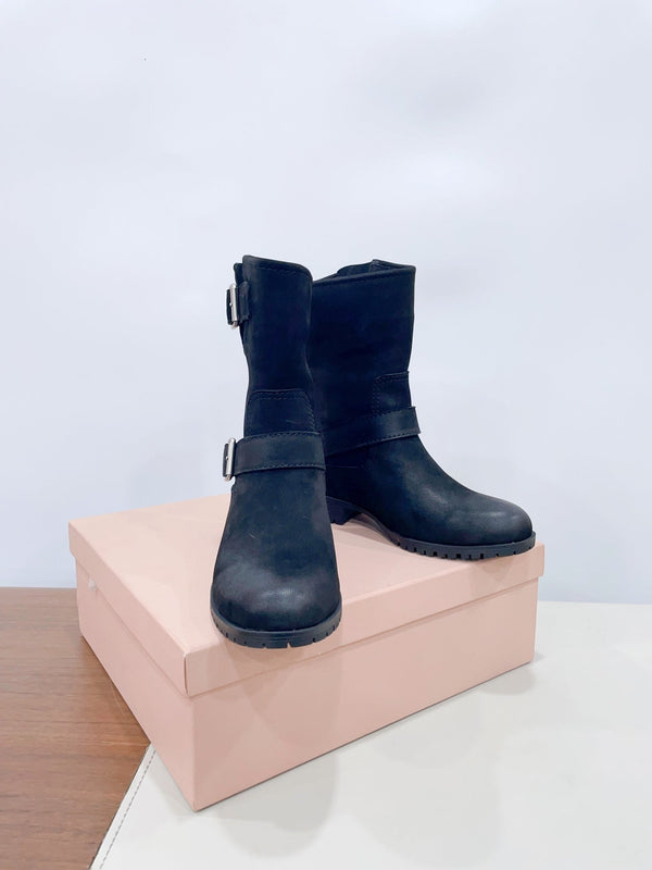 Miu Short Boots Black Calfskin