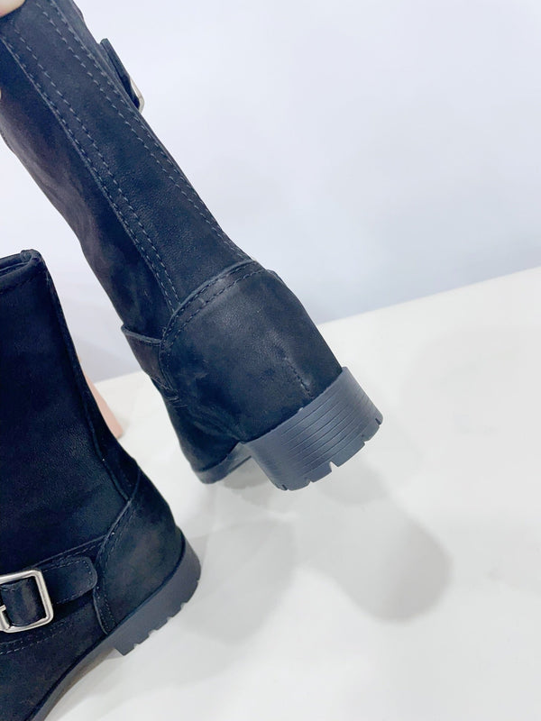 Miu Short Boots Black Calfskin