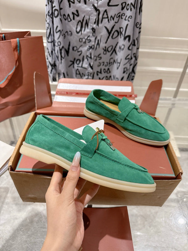 LP Summer Charms Walk Loafers Daim vert sarcelle clair 565855