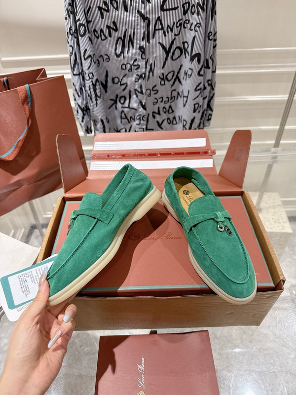 LP Summer Charms Walk Loafers Daim vert sarcelle clair 565855
