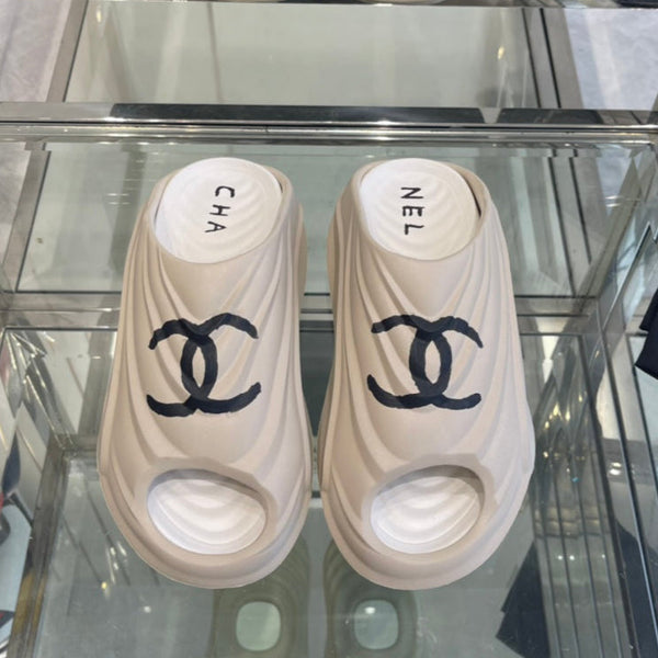 Ciabatte CC in schiuma color crema 204139