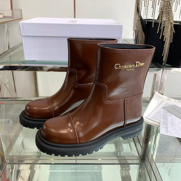 CD Ankle Boot Glossy Brown Calfskin