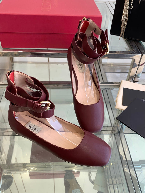 VT 25 Ballerina Ballet Gladiator Flats Ruby Red Cowhide 292360
