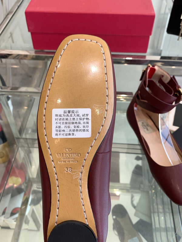 VT 25 Ballerina Ballet Gladiator Flats Ruby Red Cowhide 292360