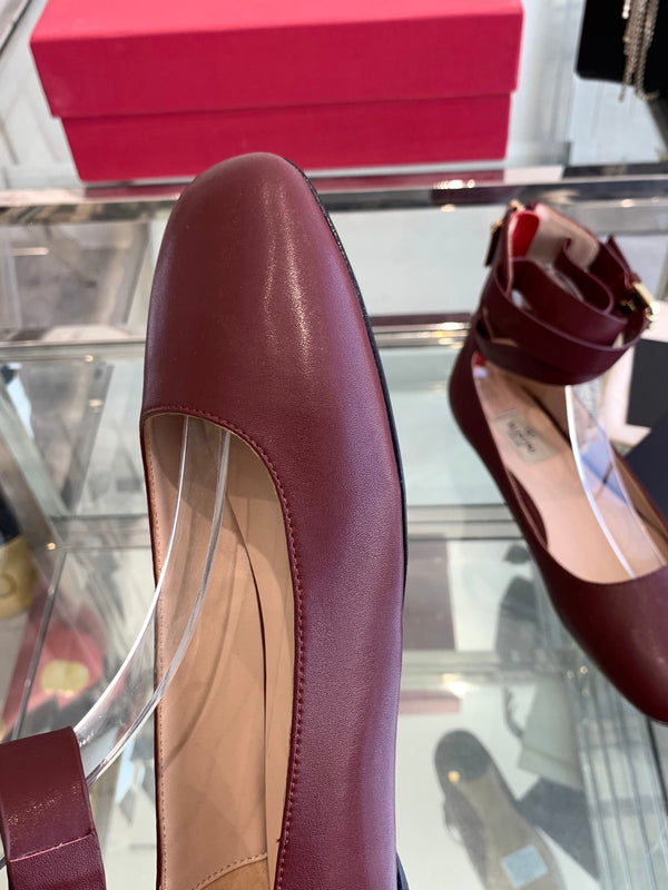VT 25 Ballerina Ballet Gladiator Flats Ruby Red Cowhide 292360