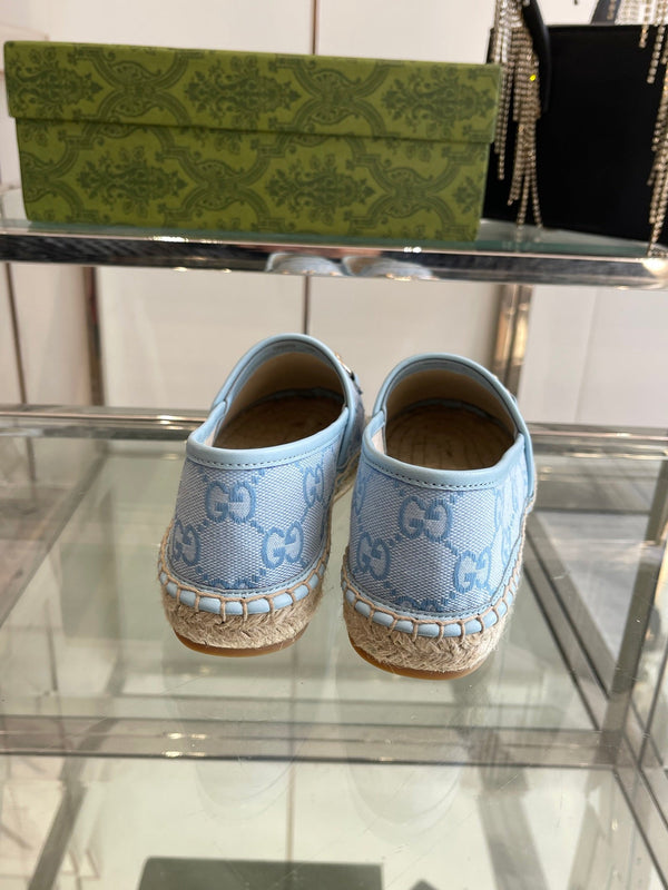 GC 2025 Espadrillas con morsetto in tela azzurra 292316