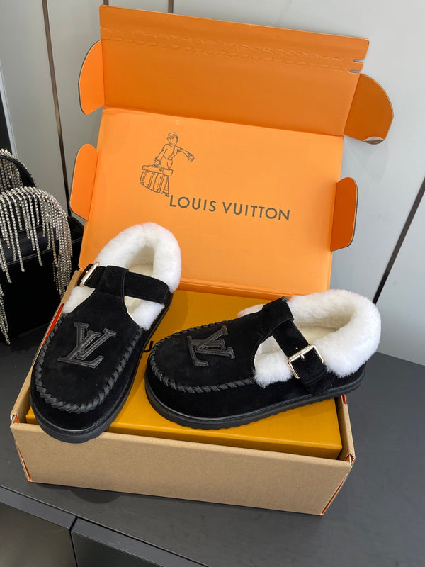 LV Colorado Comfort Mary Jane Loafer Suede & Shearling