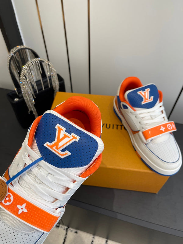 LV Tarine sneakers White and Orange Perforated Calf Leather 533501